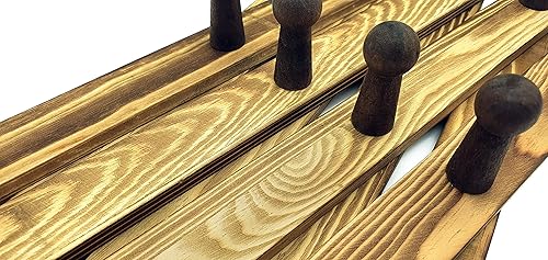 Miniatura 8 de Mercurial Trade Perchero redondo de madera expandible en forma de palo  24 ganchos de madera de pino de acordeón montados en la pared  Clavijas