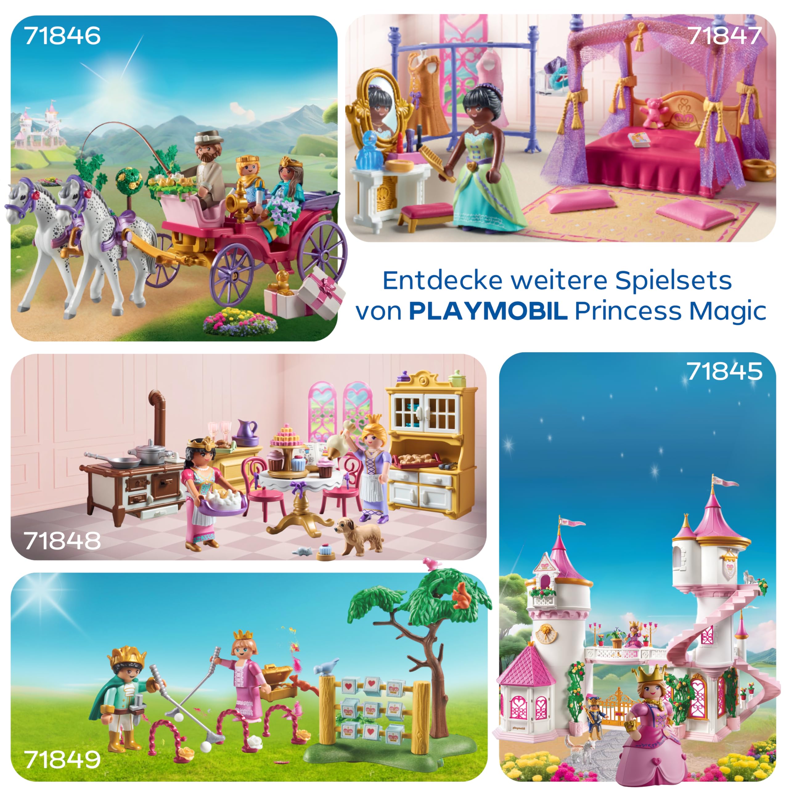 PLAYMOBIL Princess Magic Prinzessinnenschloss mit Königspaar Spielset für Kinder ab 4 Jahren 71845