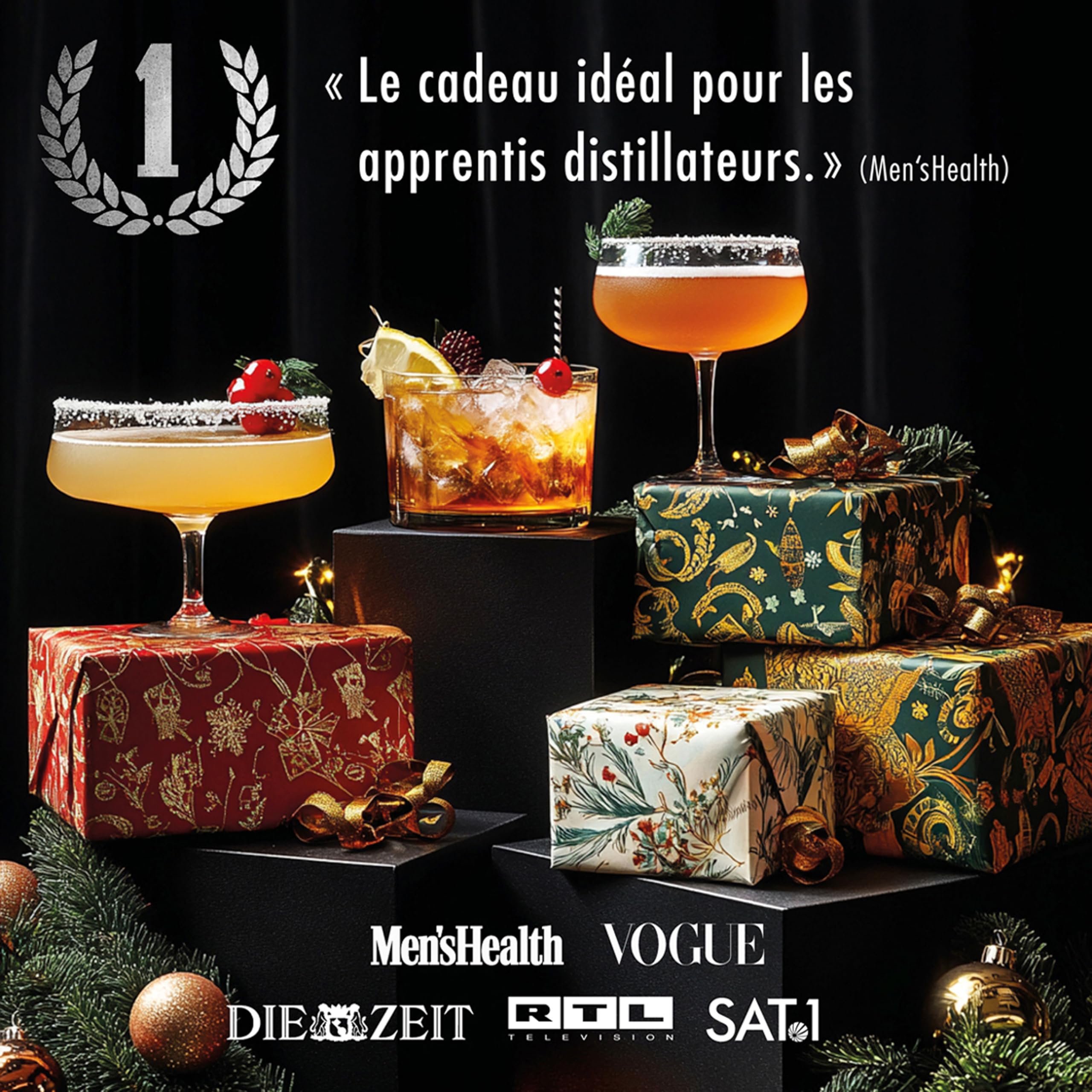 Kit DIY de Fumage pour Whisky et Bourbon | Arômes boisés et épicés naturels | Inclus : 6 copeaux de Bois, 6 Plantes botaniques, 2 Verres, Pierres à Whisky, Torche et cheminée