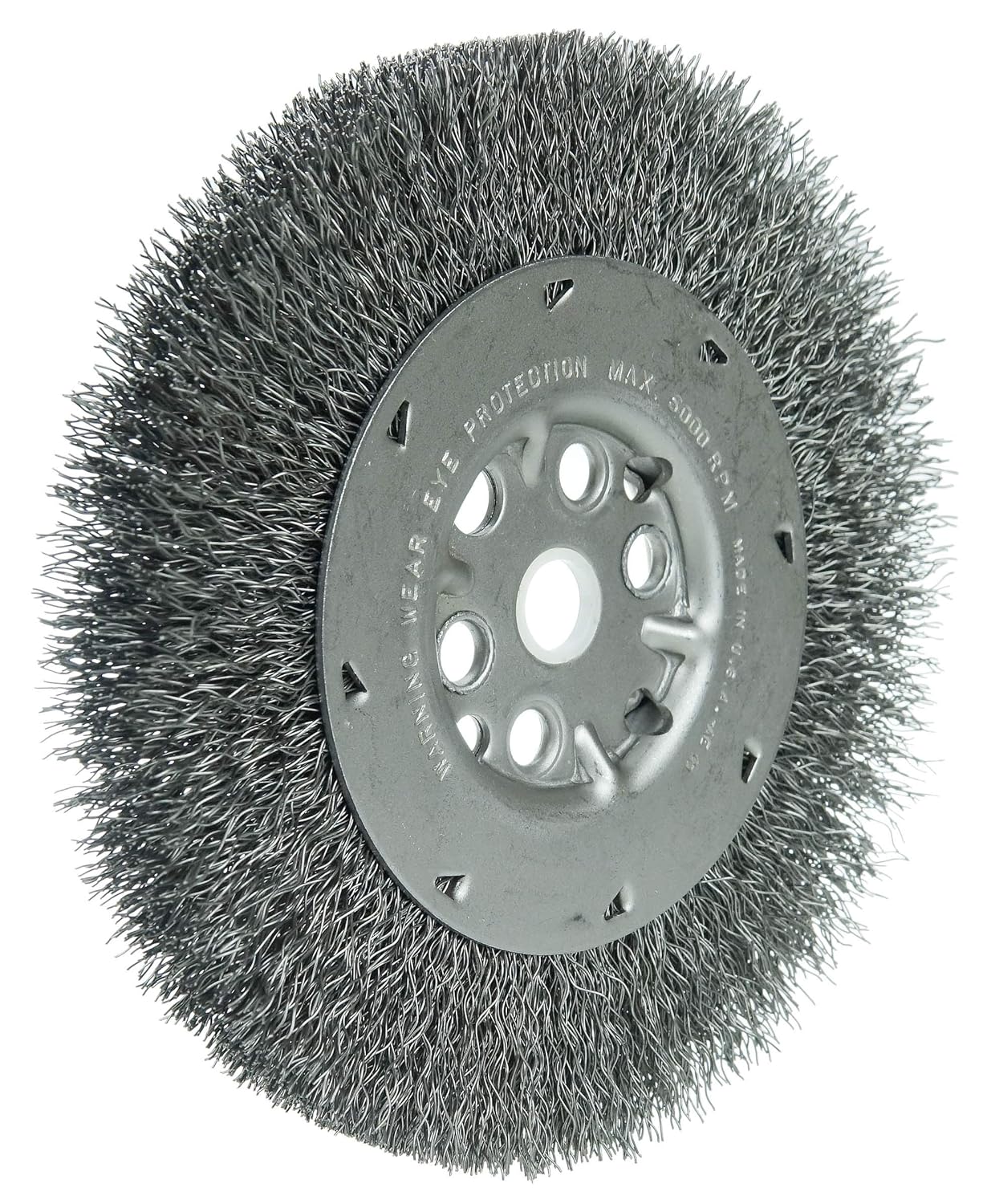 Weiler 01506 6" Maximum Density Crimped Wire Wheel.020 Steel Fill, 5/8"-1/2" Arbor Hole, Made in The USA