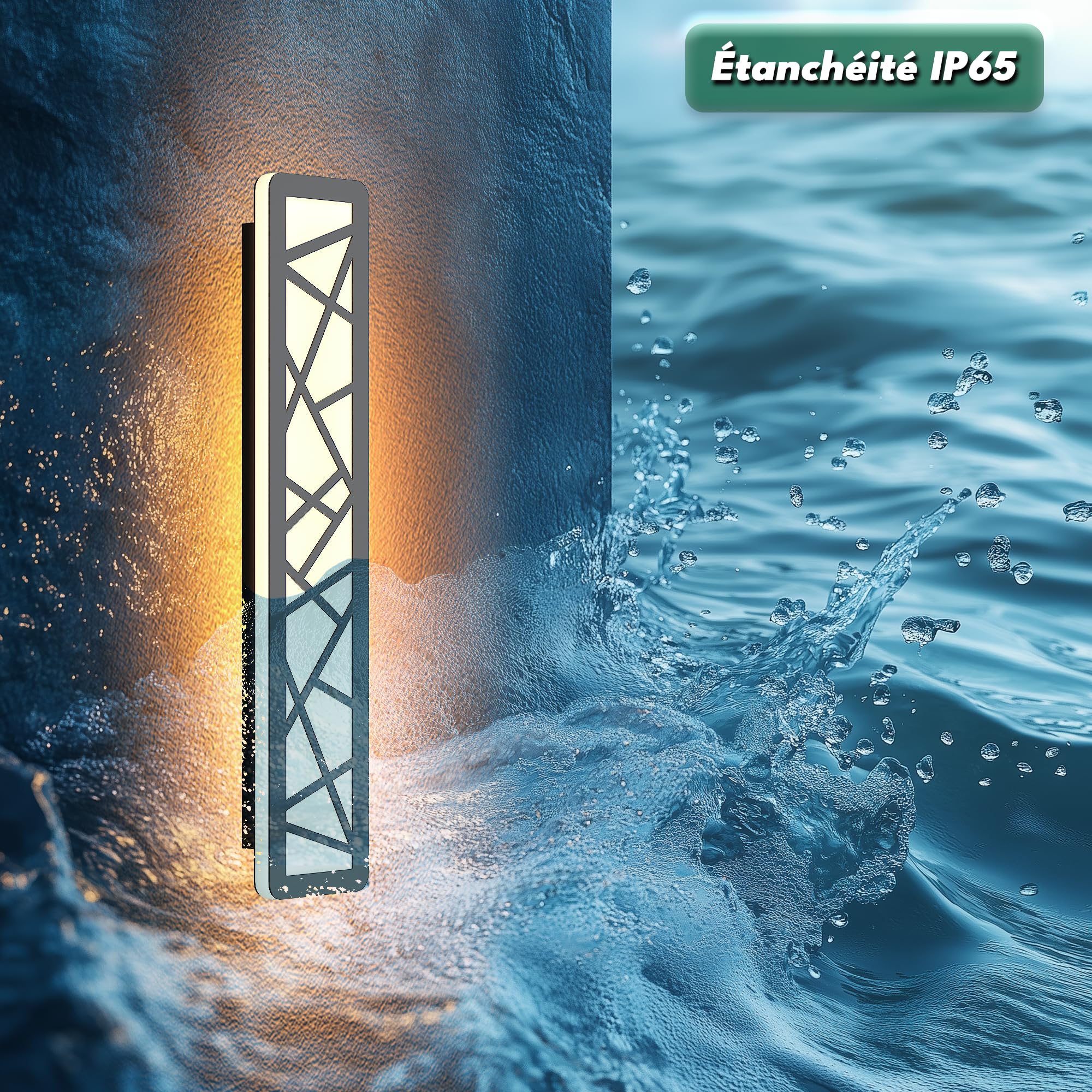 Lampada da parete per esterni a LED, impermeabile, IP65, 14 W, colore: Nero