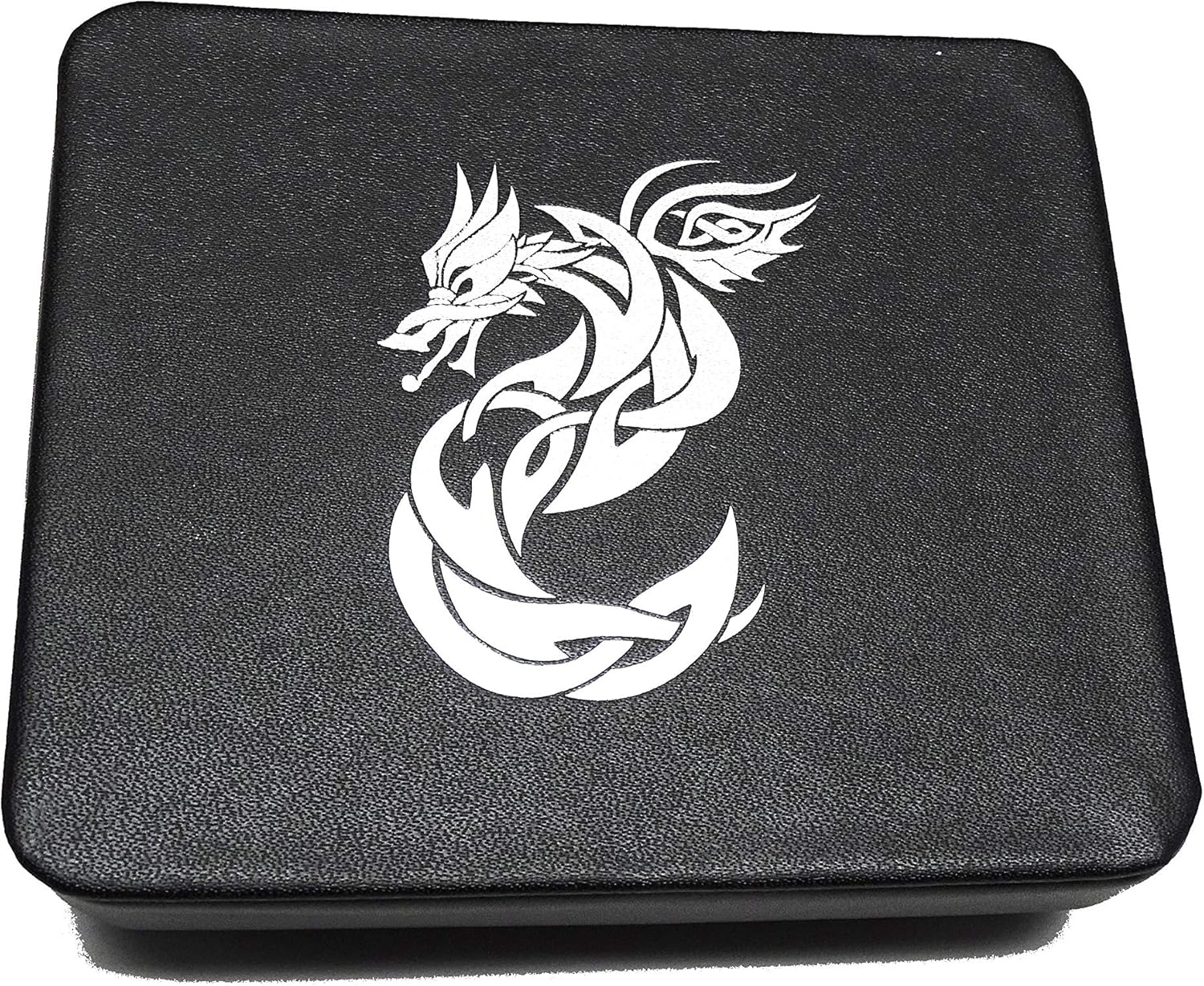 Dice Display and Storage Case - Silver Celtic Knot Dragon Design