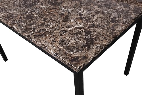 Miniatura 10 de Roundhill Furniture Juego de comedor de metal Citico de 5 piezas con parte superior de mármol sintético laminado color negro