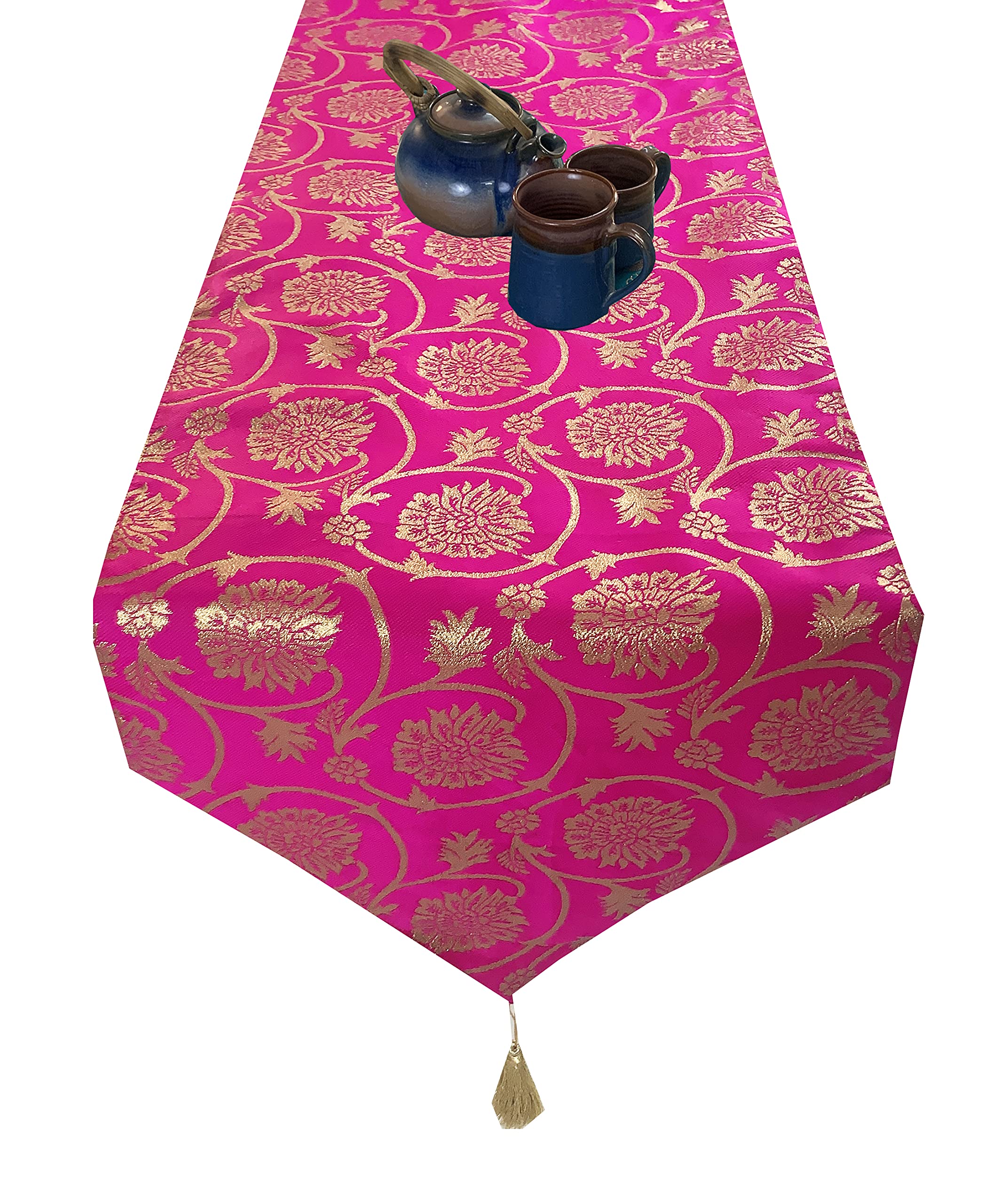 Pink Parrot Silk Table Runner - 12x70 Inch -9
