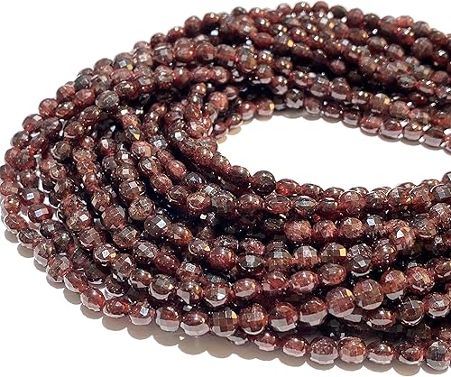 Miniatura 5 de ABCGEMS - Cuentas de granate de arándano madagascán (un proceso de corte revolucionario, más superficies para reflejar la luz), curación, energía,
