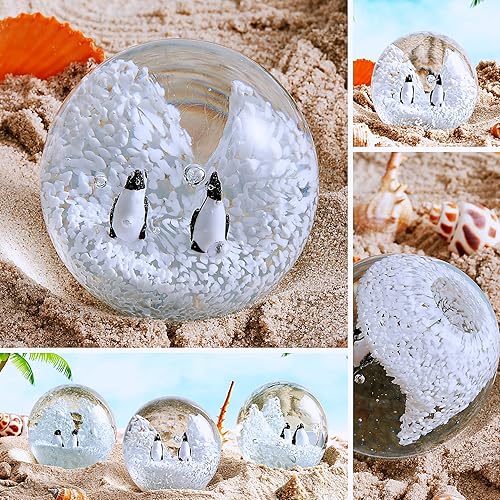 Miniatura 4 de EUSTUMA Bola de figuras de peces de coral de vidrio,Bola de vidrio pisapapapeles,Adorno de planta marina para acuario de peces,Colección de plantas