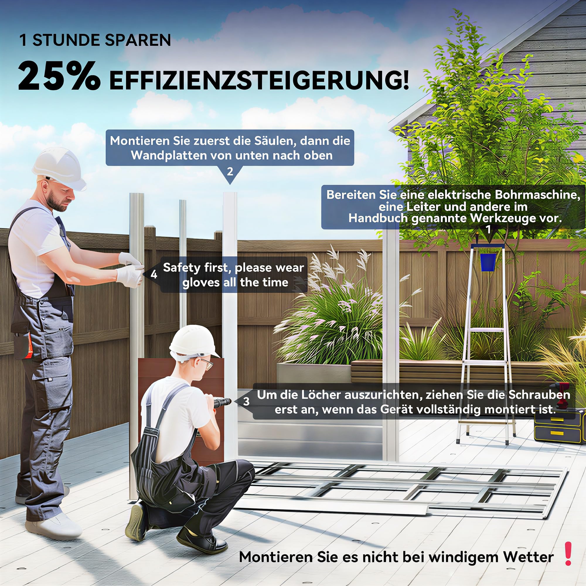 Outsunny Gerätehaus 4,4 m², Gartenhaus mit Pultdach, Schiebetür, Fundament, 240 x 206 x 198 cm, Verzinkter Stahl, wetterfest