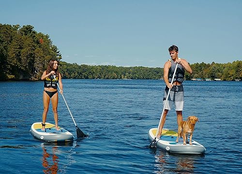 Miniatura 2 de Tabla de remo inflable de nailon y malla de 11 pies con almohadilla EVA de panal de abeja 100% resistente a los rayos UV, juego completo de SUP para