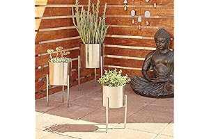 Deco 79 Metal Indoor Outdoor 3 Tier Stainless Steel Planter