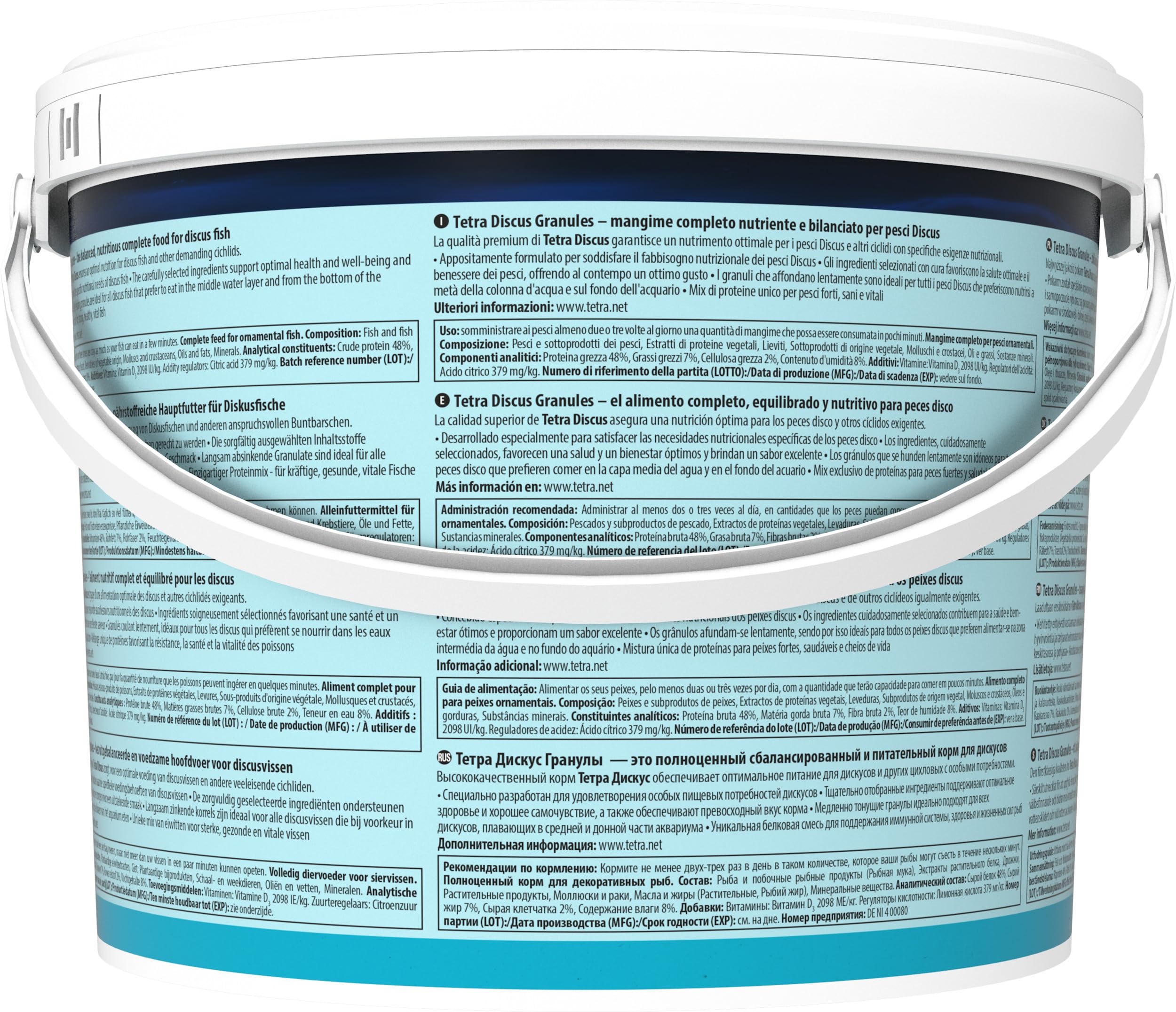 Tetra Discus Granules - Fischfutter für alle Diskusfische, fördert Gesundheit, Farbenpracht und Wachstum, 10 L Eimer