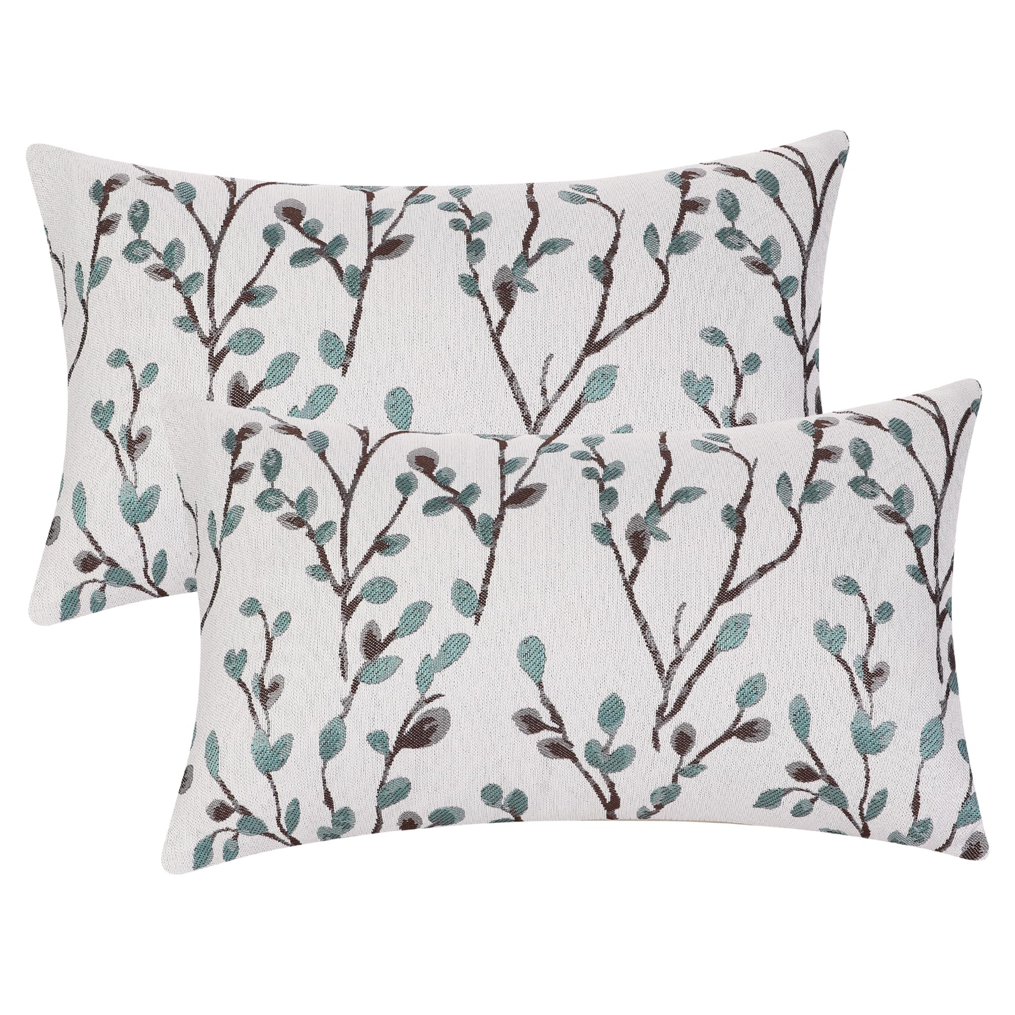 Housse de coussin motif floral bleu 30x50 cm lot de 2 taies lavables pour rénover votre canapé
