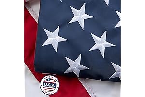 American Flag 4x6 ft Embroidered Stars Nylon Topflags