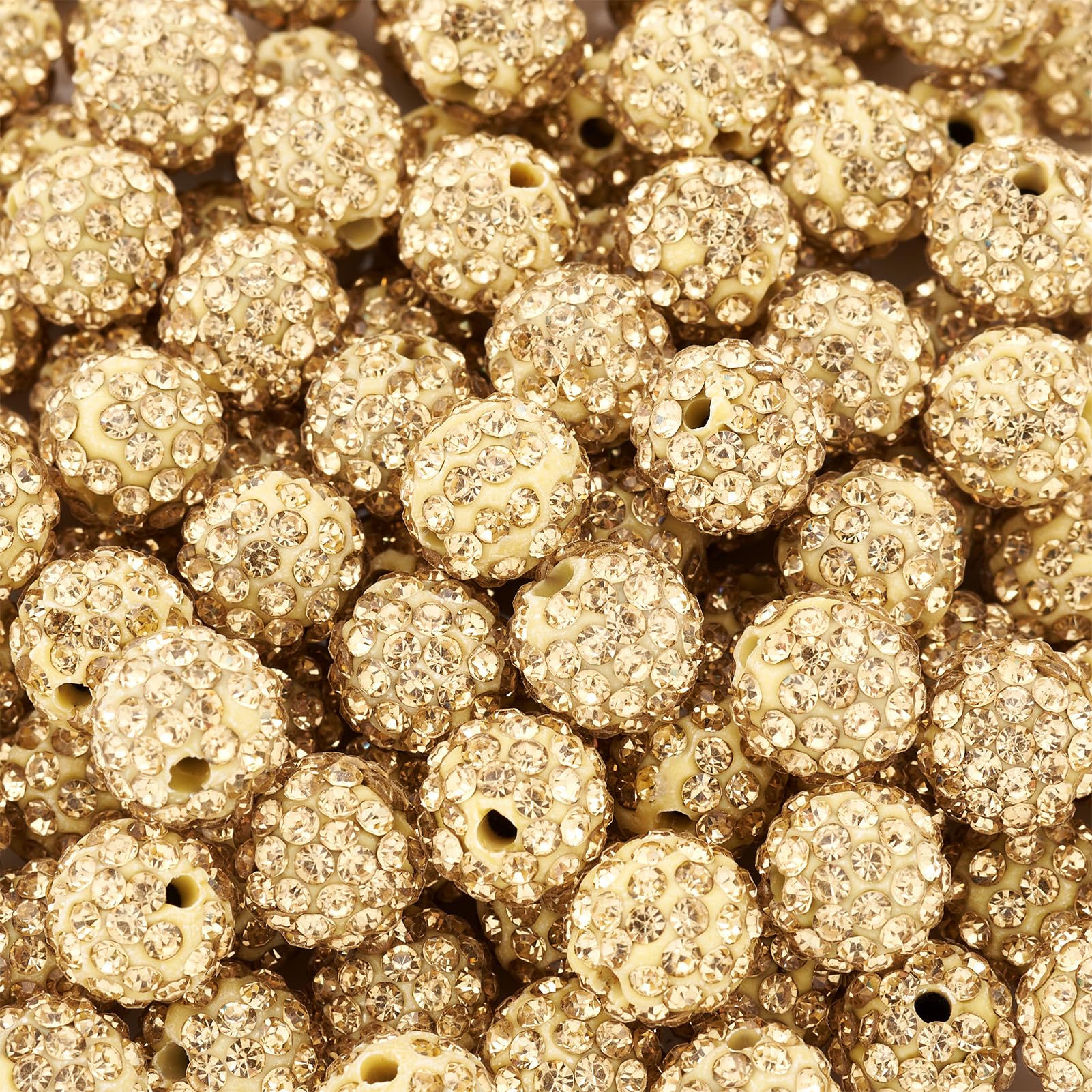 Perles argile polymère 10 mm Beadthoven enfilage facile pour bracelet jaune