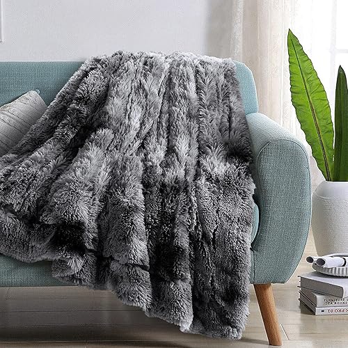 EASELAND Manta suave de piel sintética y sherpa, reversible, cálida y gruesa, de forro polar, mullida, decorativa, acogedora, para sofá, cama, silla