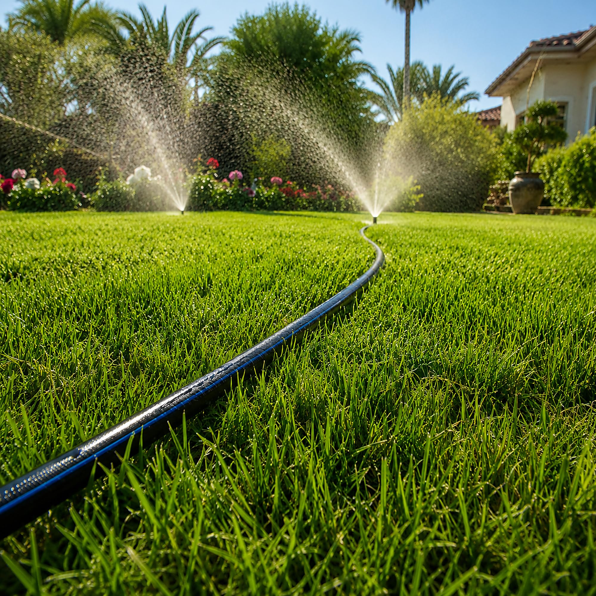ESTO Tubo de Riego 16 PN 50 o 100 metros ⌀ 20 25 32, Tubo de Agua para Jardín, Tubo de Polietileno de Alta Densidad, Riego de Alta Presión, Huerto, Tubo para Riego (Ø 25mm, 100 metros)