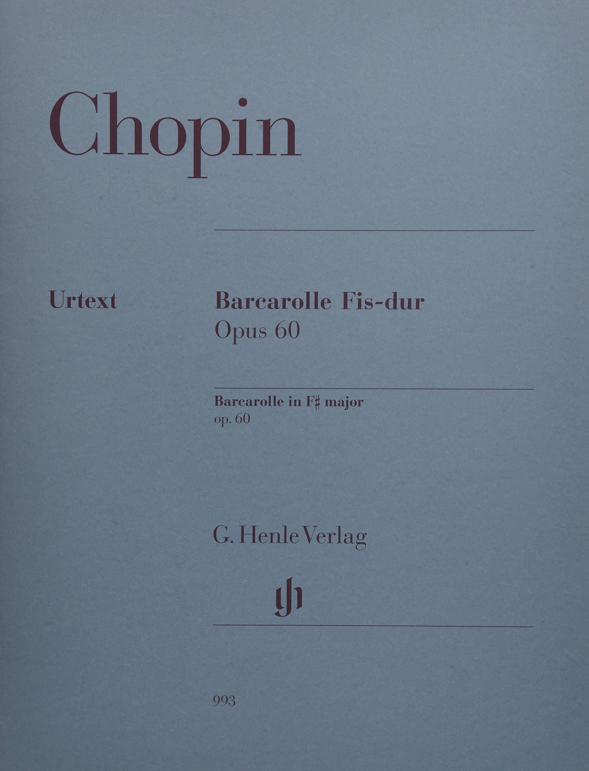 ショパン: 舟歌 嬰ヘ長調 Op.60/Mullemann編/運指Theopold/ヘンレ社