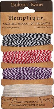 Hemptique BTC2-SC Cotton Bakers 2-Ply Twine Card Set, Sunset Cruise, 120-Feet