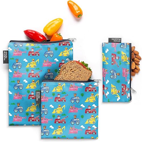 Bolsas Simple Modern reutilizables para almacenamiento de alimentos para niños, paquete de 3, diseño de Paw Patrol