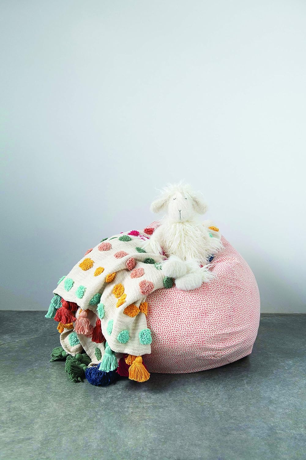 Creative Co-Op Soft Woven Cotton Throw with Tufted Dots and Tassels, Multicolor - Image 4