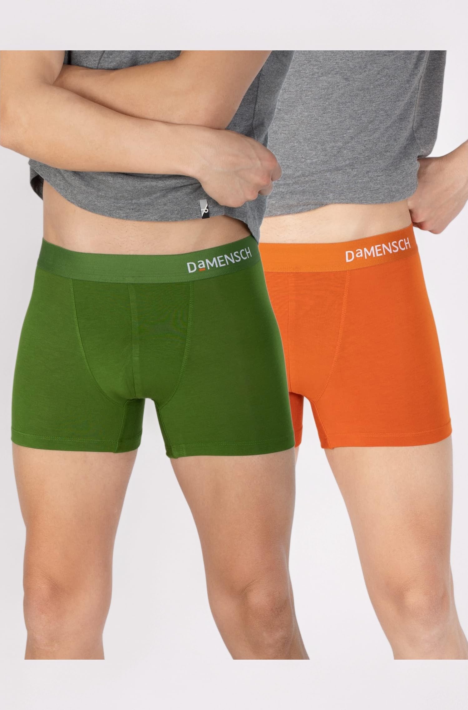 DAMENSCH Men's Modal Trunks (Pack of 2) (DAM-ER-MIX-T-CA-GF-PACK-2-M_Cactus, Gold Flame_M)