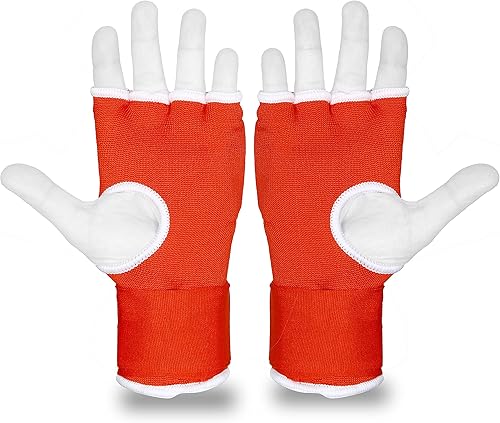 Miniatura 4 de DALLX Guantes interiores acolchados con correas de muñeca de 29.5 in de largo para guantes de boxeo, envoltura elástica de gel para puño y nudillos,