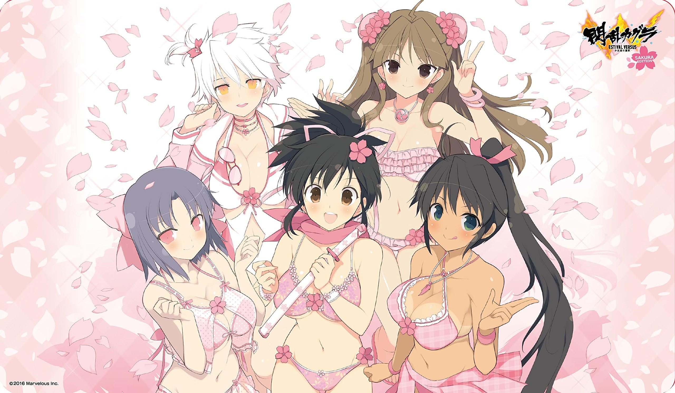 Senran Kagura Estival Versus Sakura Edition Character Rubber Card Playmat Anime