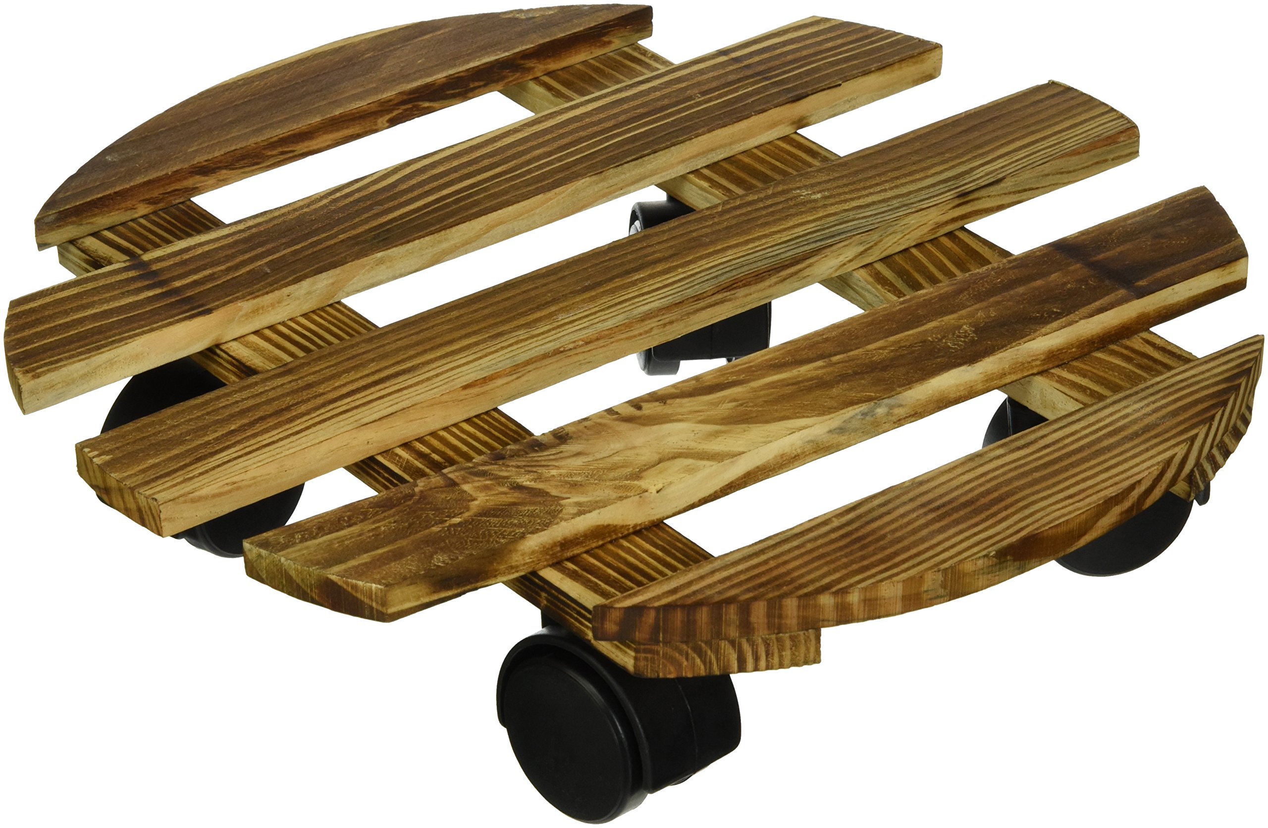 Wooden Flower Pot Stand with Casters