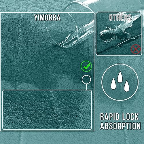Miniatura 4 de Yimobra Alfombra de baño de espuma viscoelástica, tamaño grande de 31.5 x 19.8 pulgadas, cómoda, suave, superabsorción de agua, lavable a máquina,