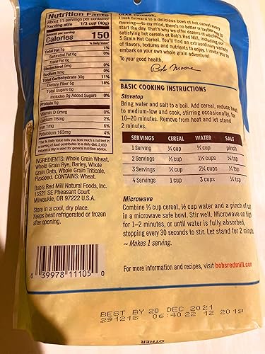 Miniatura 2 de Bobs Red Mill Cereal caliente enrollado de 5 granos 16 onzas