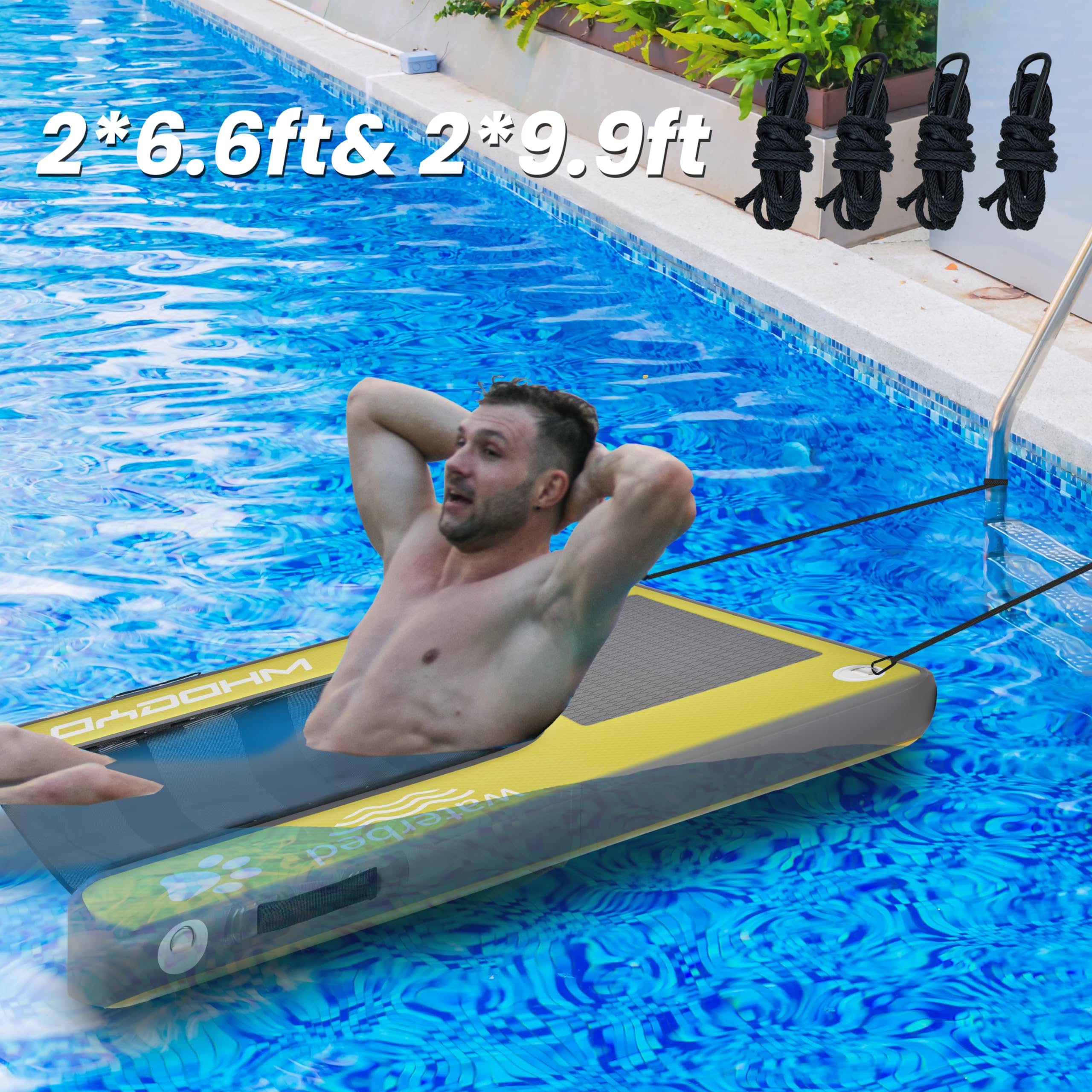 Aufblasbare Hunde-Planke, schwimmende Rampe, Ausstieghilfe für Pools, Boote, Landesteg, Stufe zum Schwimmen, für Haustiere bis 90 kg, Pool-Bett für Menschen