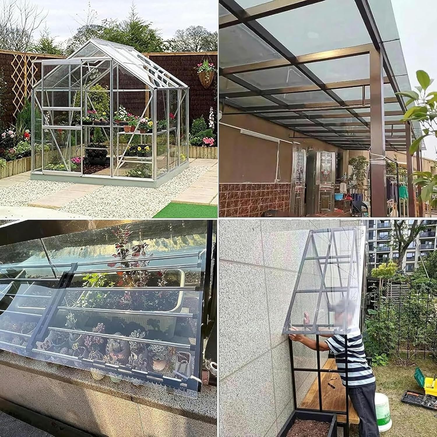 Greenhouses for Outdoors,Greenhouse Shed Canopy,Polycarbonate Panel Roofing Sheets,UV Protection Rainproof Outdoor Awning Covers,Glass Replacement,Easy Cut -1, 1.2x9m(3.9x30ft)