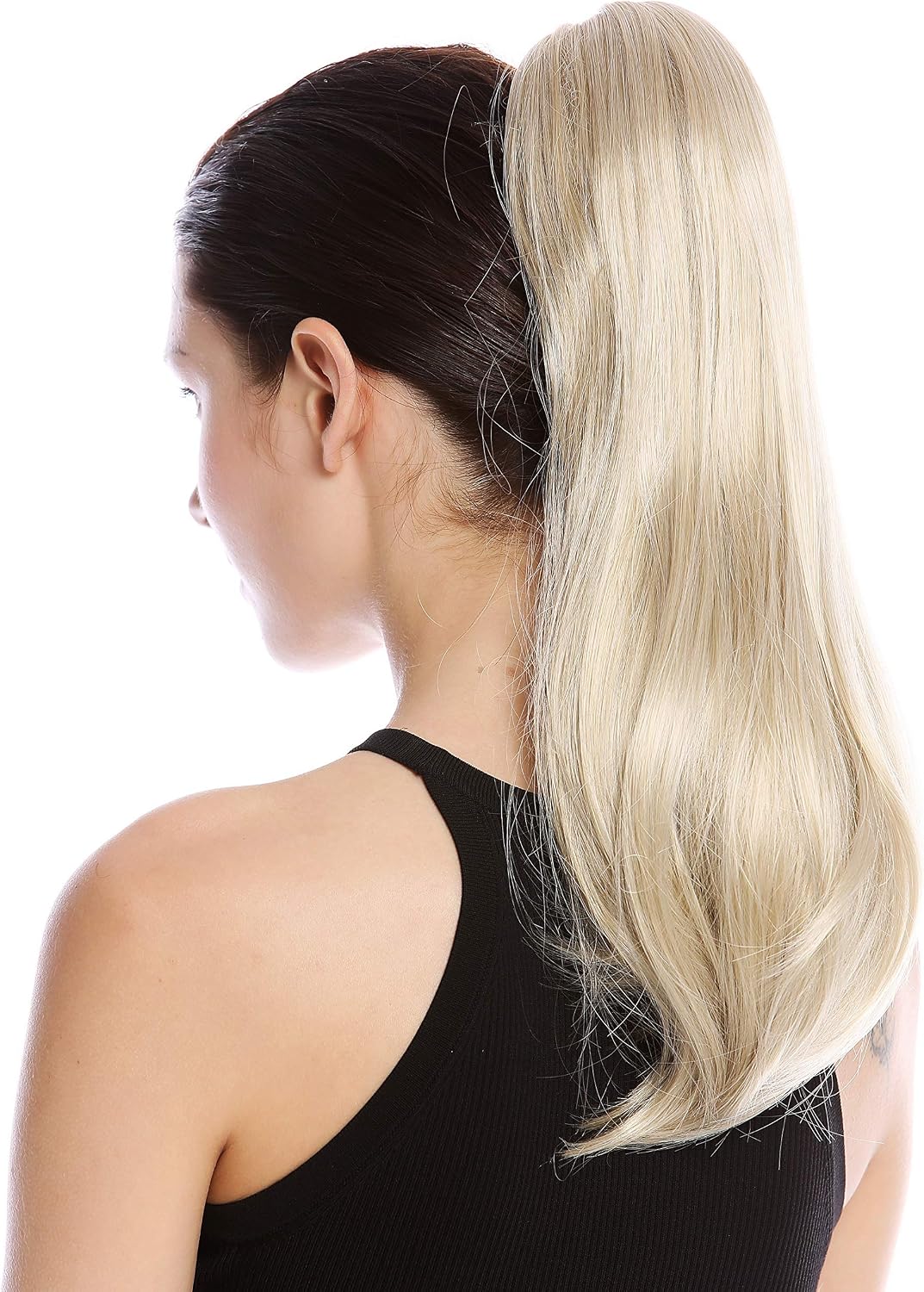 WIG ME UP - TZB-26A-V-22 Ponytail Hairpiece Extensions Claw Grip Clamp long smooth slightly waved light champagne blond 17inch