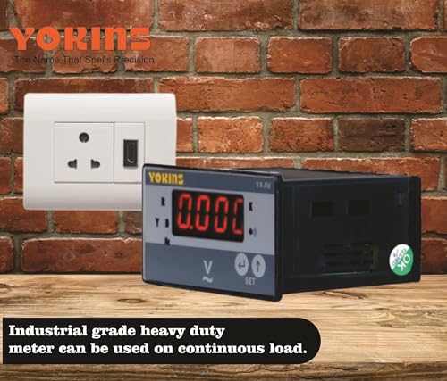 Image of Yokins True RMS Digital Voltmeter Y4-AV1, AC 15-600V AC (PT Selectable with Frequency Display) used for measurement of AC Voltage, comes with One year Warranty (Size 96x48)
