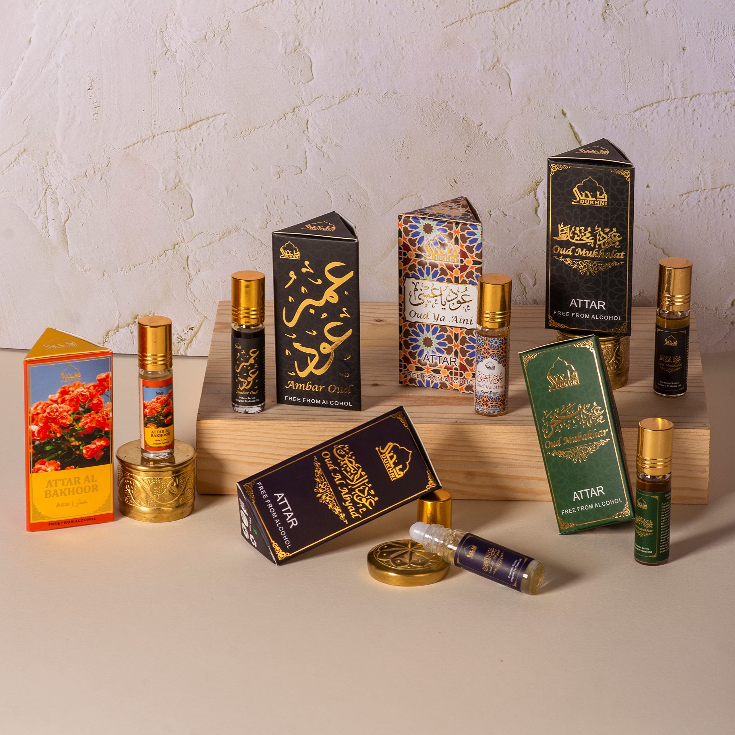 Dukhni Pure Attar Oil Blends Alcohol Free, Vegan & Pure. Set of 6 x