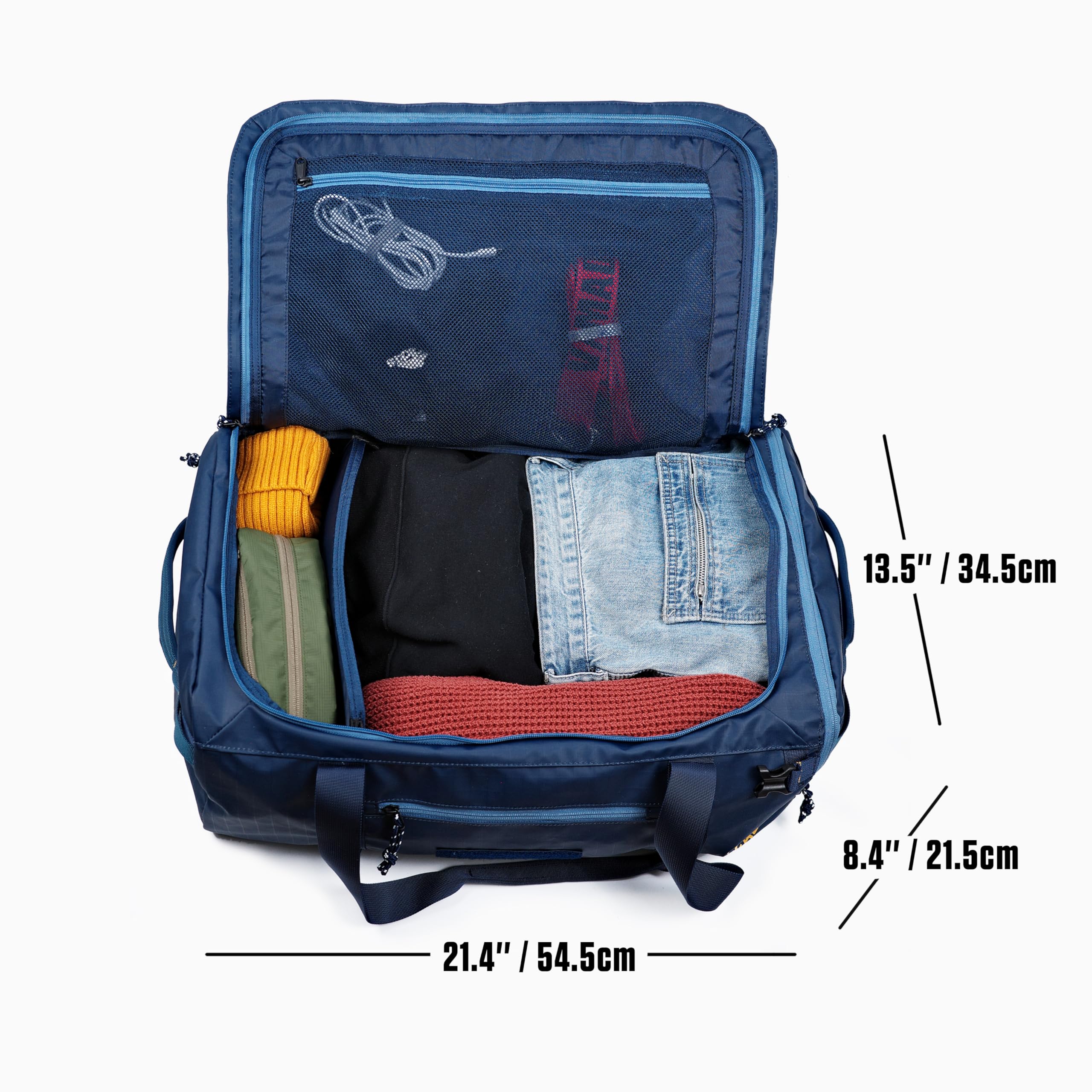 Reisetasche 40 L, Umwandelbarer Rucksack für Reisen, Fitnessstudio & Pendlernutzung, Wasserabweisend