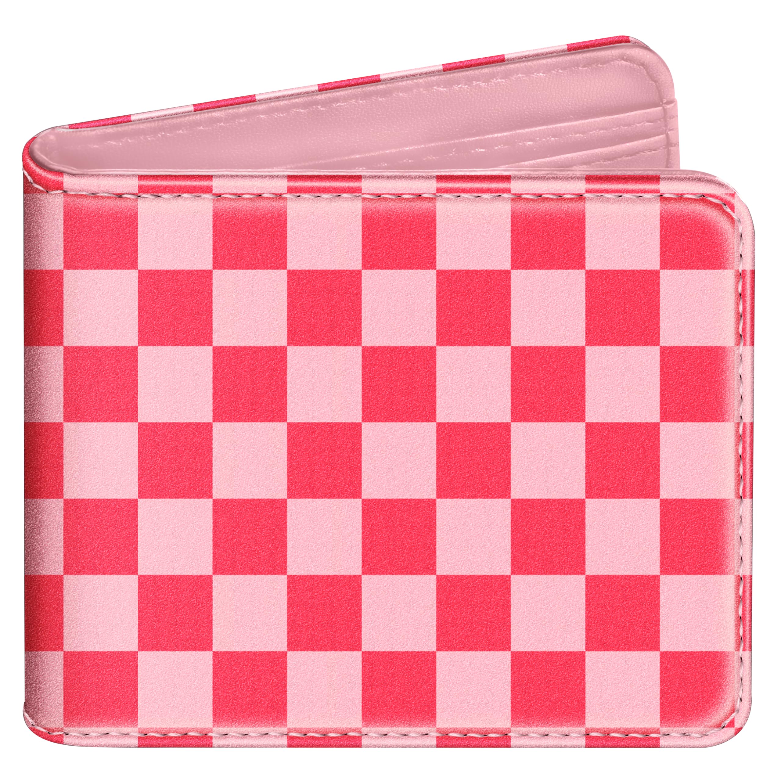 Funermei Cute Wallet for Women Girls Plaid Bifold Wallet Aesthetic Girly Design Credit Card Holder RFID Blocking Id Cash Pretty Slim Small Bi-fold