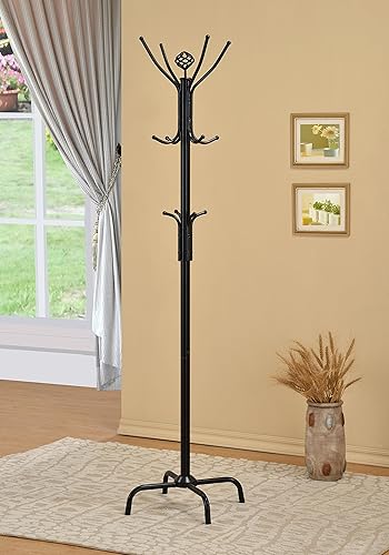 Miniatura 1 de Perchero para abrigos y bufandas con 12 ganchos metálicos negro