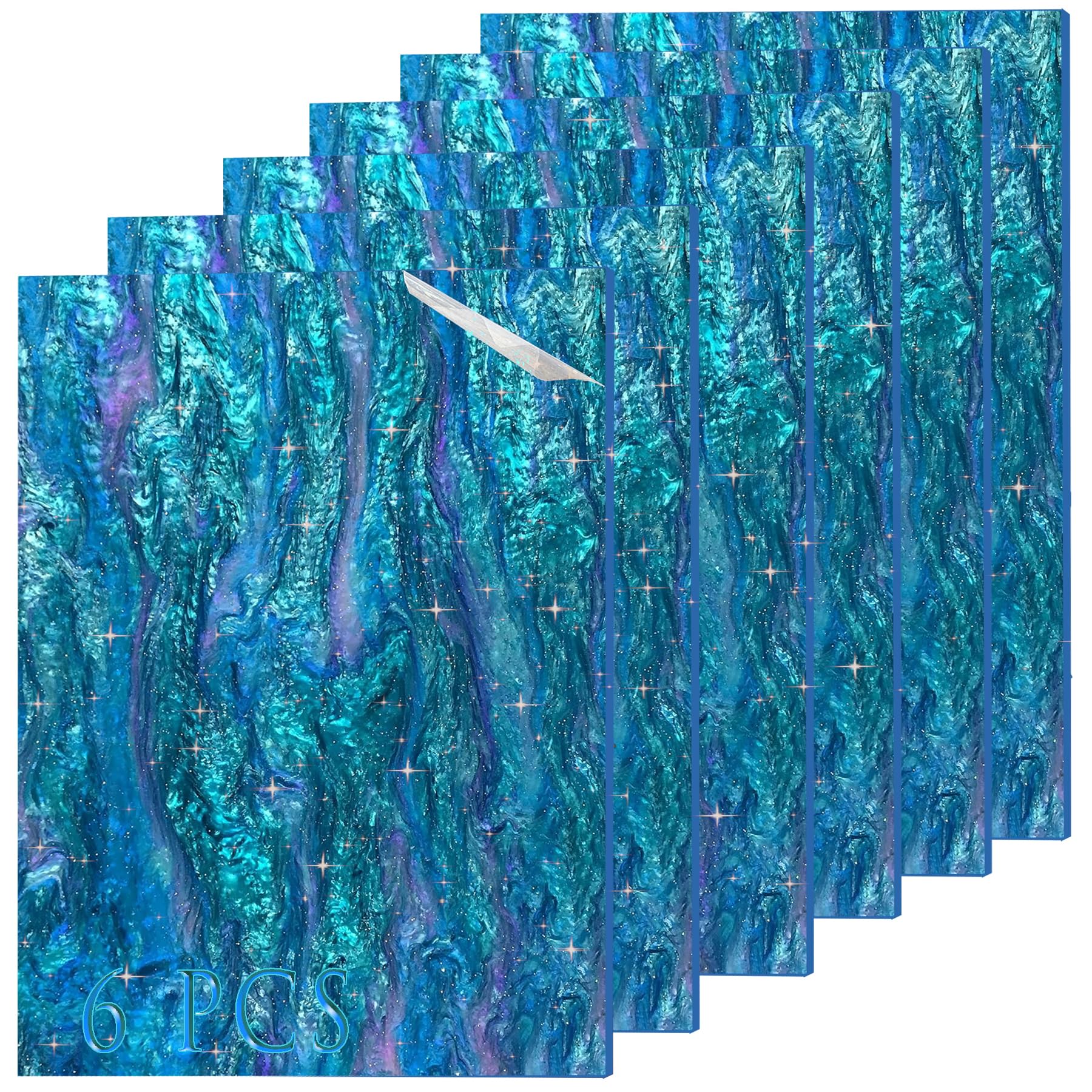 Glitter Acrylic Sheets - 6 Colors, Nebula Swirls -27