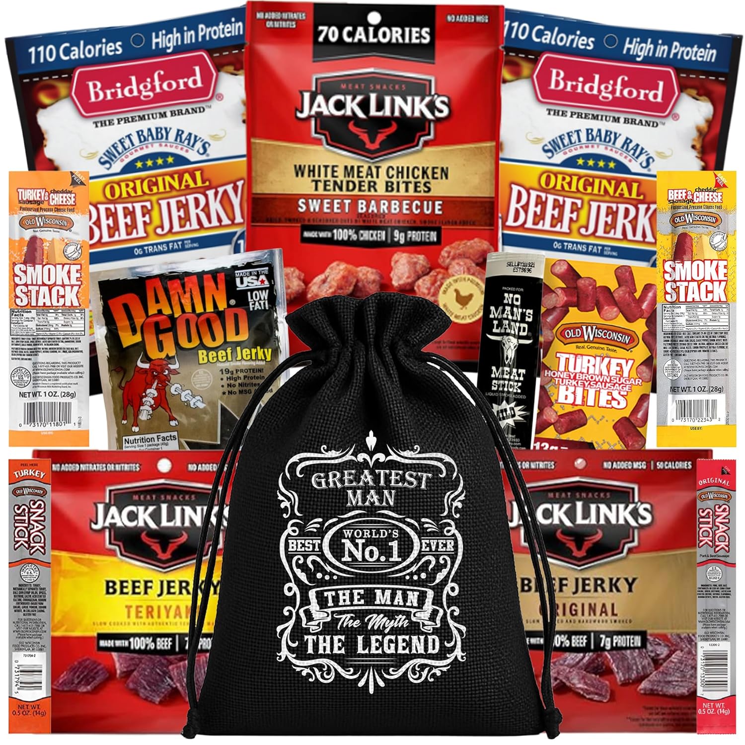 Beef Jerky Gift Baskets For Men - Dad Gifts, Birthday Gifts For Men | Beef Jerky Variety Pack