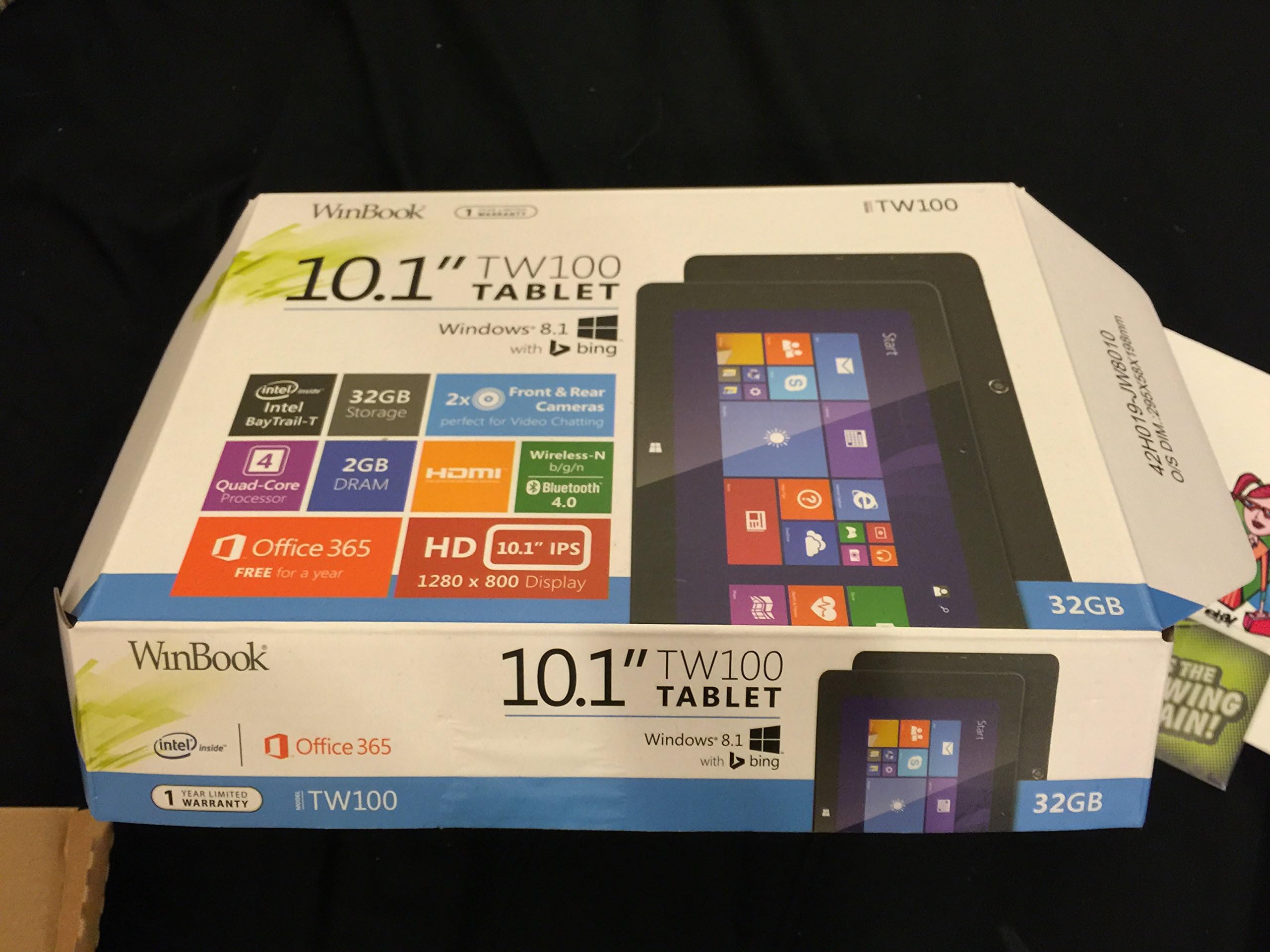 WinBook TW100 10.1-Inch Tablet, Windows 8.1 with full-size USB port, IPS Display