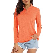 MAGCOMSEN Womens UPF 50+ Sun Shirts Long Sleeve 1/4 Zip Pullover Quick Dry Workout Hiking Tops Running Athletic Shirts