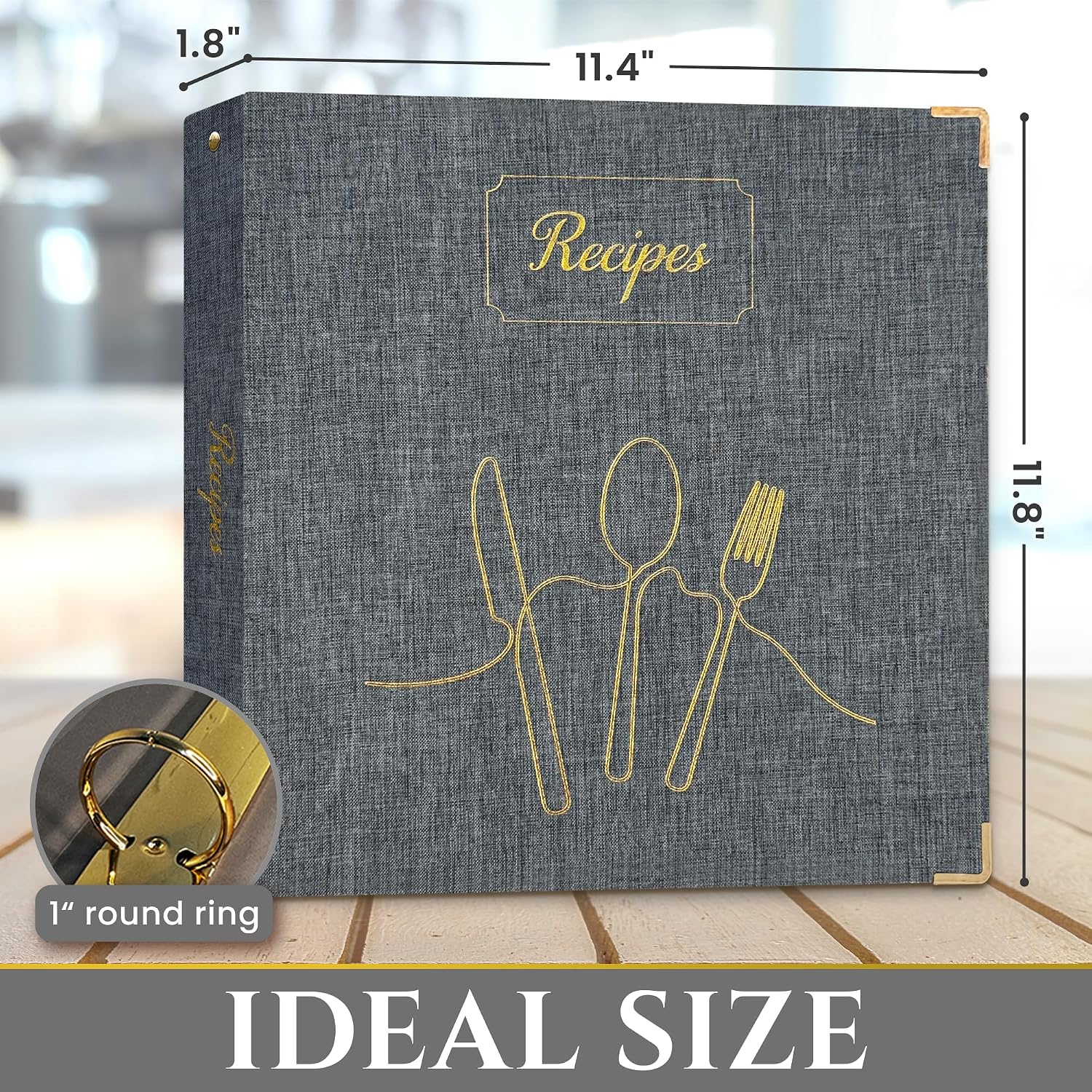 recipe binder 8.5x11 3 ring, recipe binder with plastic sleeves, recipe book to write in your own recipes, recipe organizer with dividers, labels, and double-sided recipe sheets