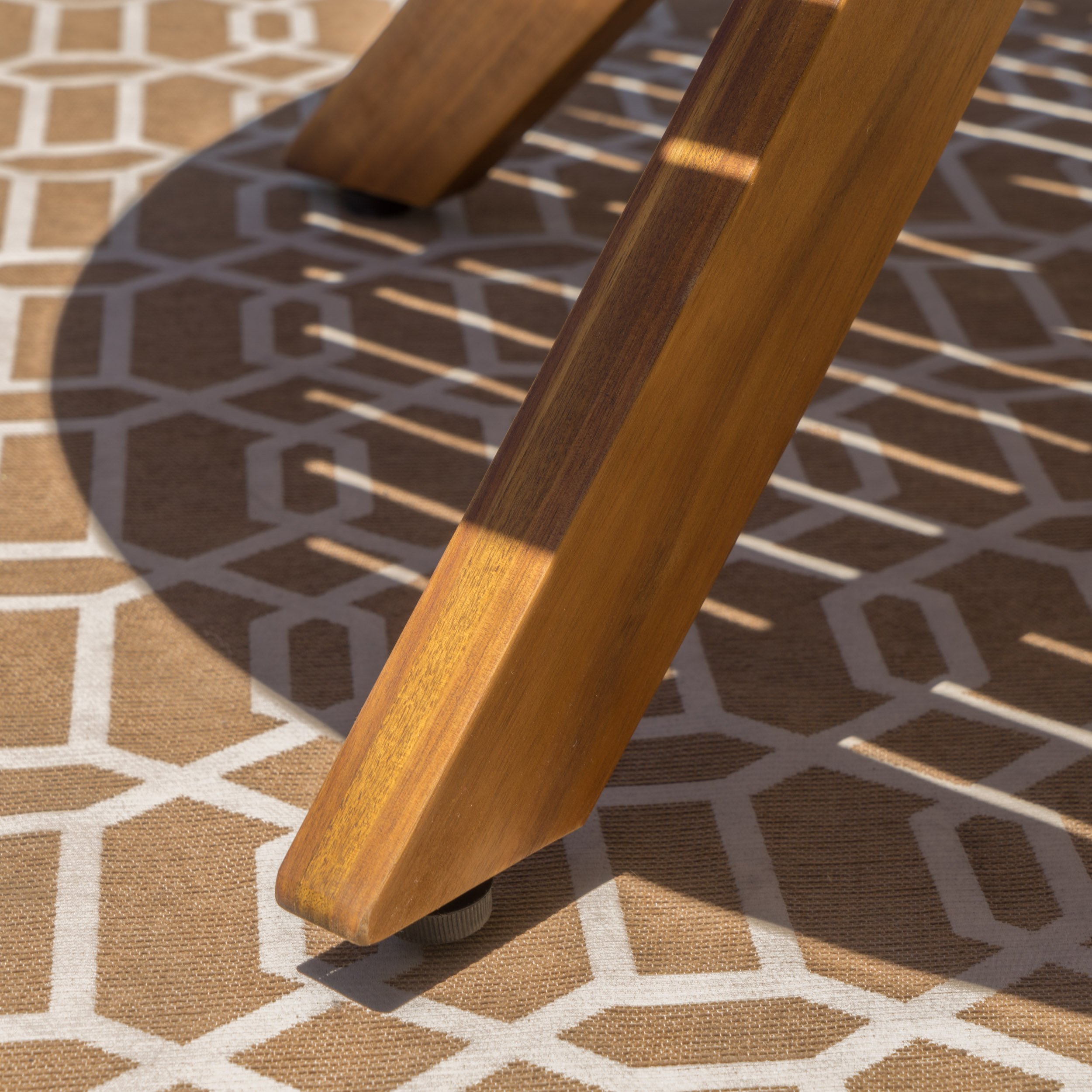 Christopher Knight Home Stamford - Mesa de comedor redonda de madera de acacia para exteriores, acabado de teca 6