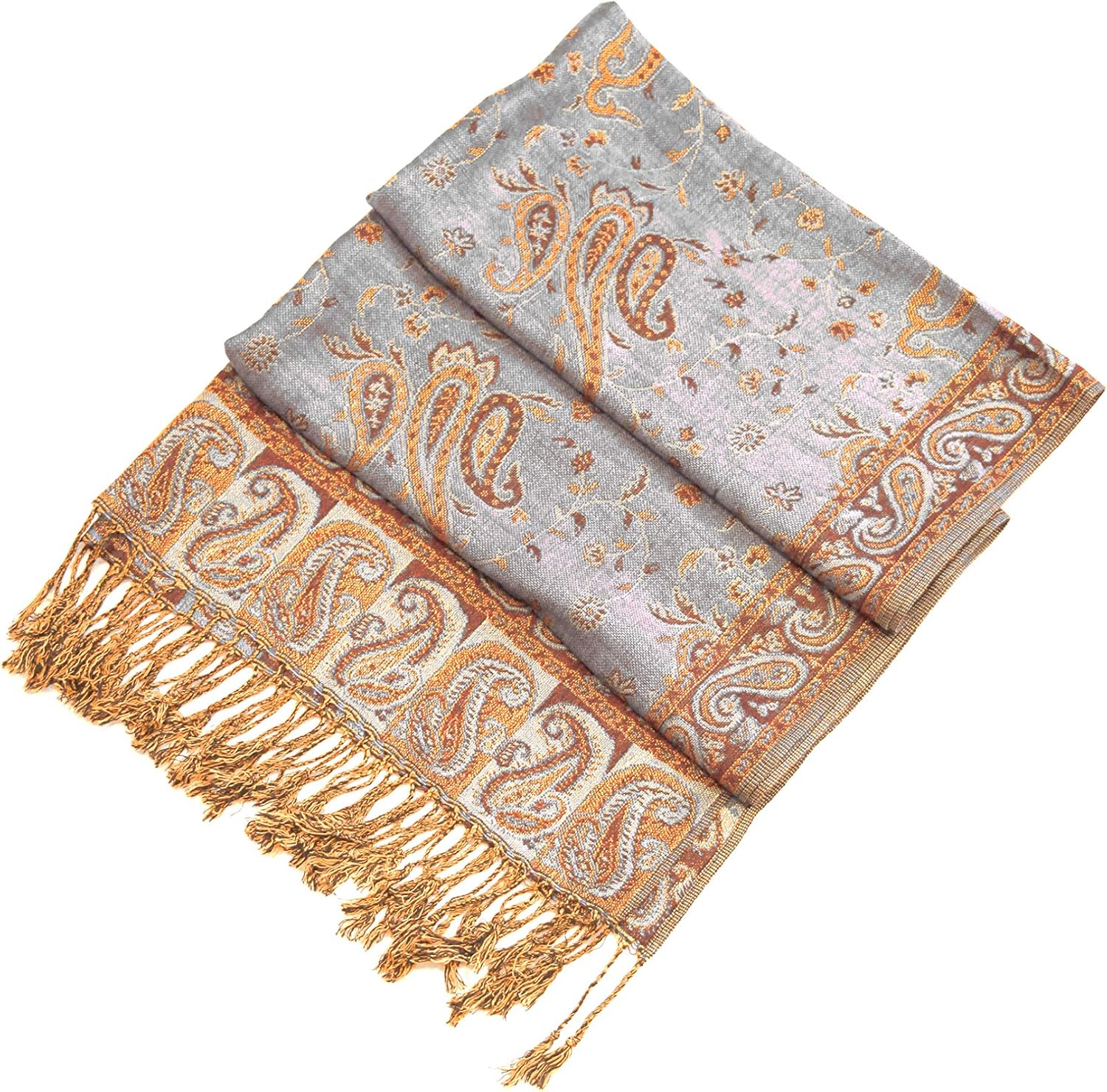 Sakkas Double Layer Jacquard Paisley Pashmina Shawl/Wrap/Stole - Black at  Women’s Clothing store