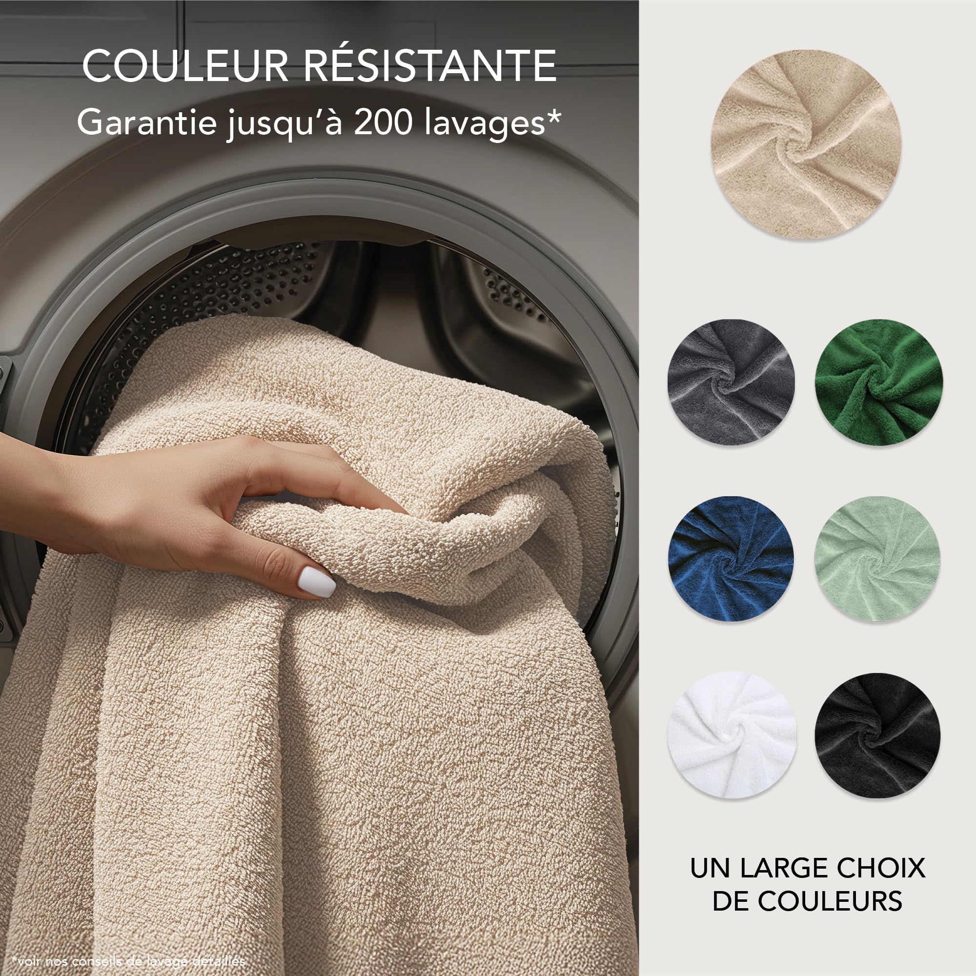 Ôhm Set Serviettes de Bain 4 Pièces Beige 100% Coton 500 g/m² pour Famille – 2 Serviettes 70x140 cm + 2 Serviettes 50x100 cm – Ensemble Linge de Bain Salle de Bain – Certifié Oeko-TEX