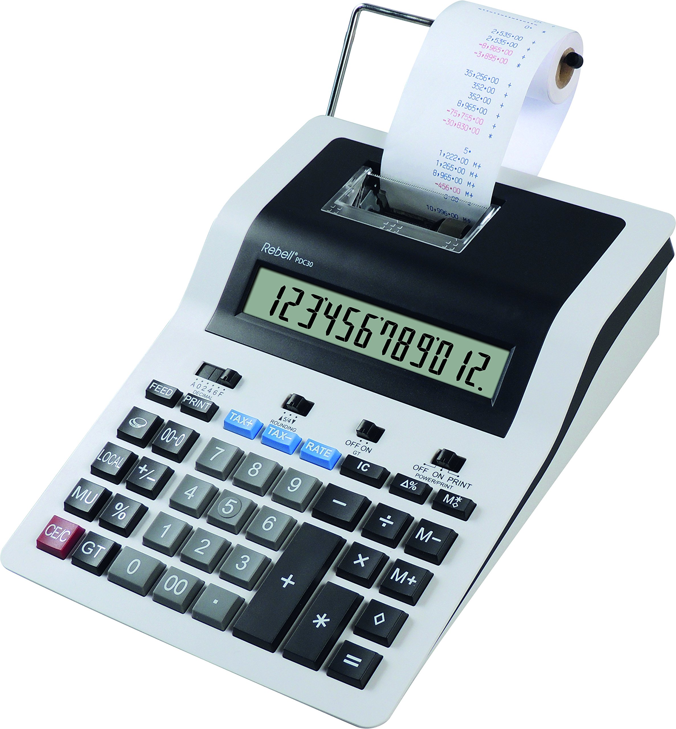 Rebell RE-PDC 30 - Calculadora de impresión, Blanco