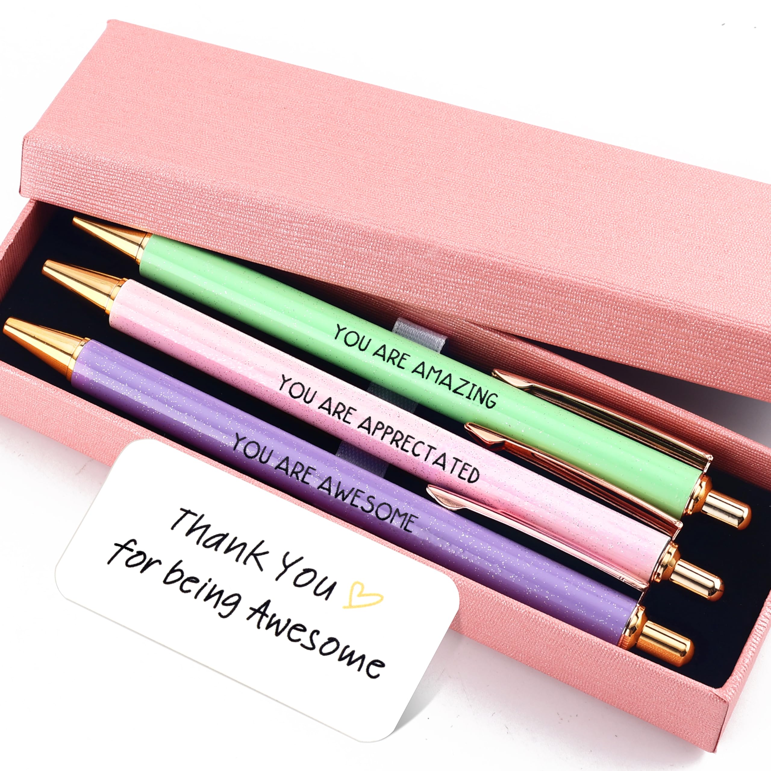 Lestp Fancy Pens Sets for Women Thank You Gift Teachers Boss Gifts for Women Office Inspirational Gifts for Coworkers Boss Employee Nurse Cute Pen Set