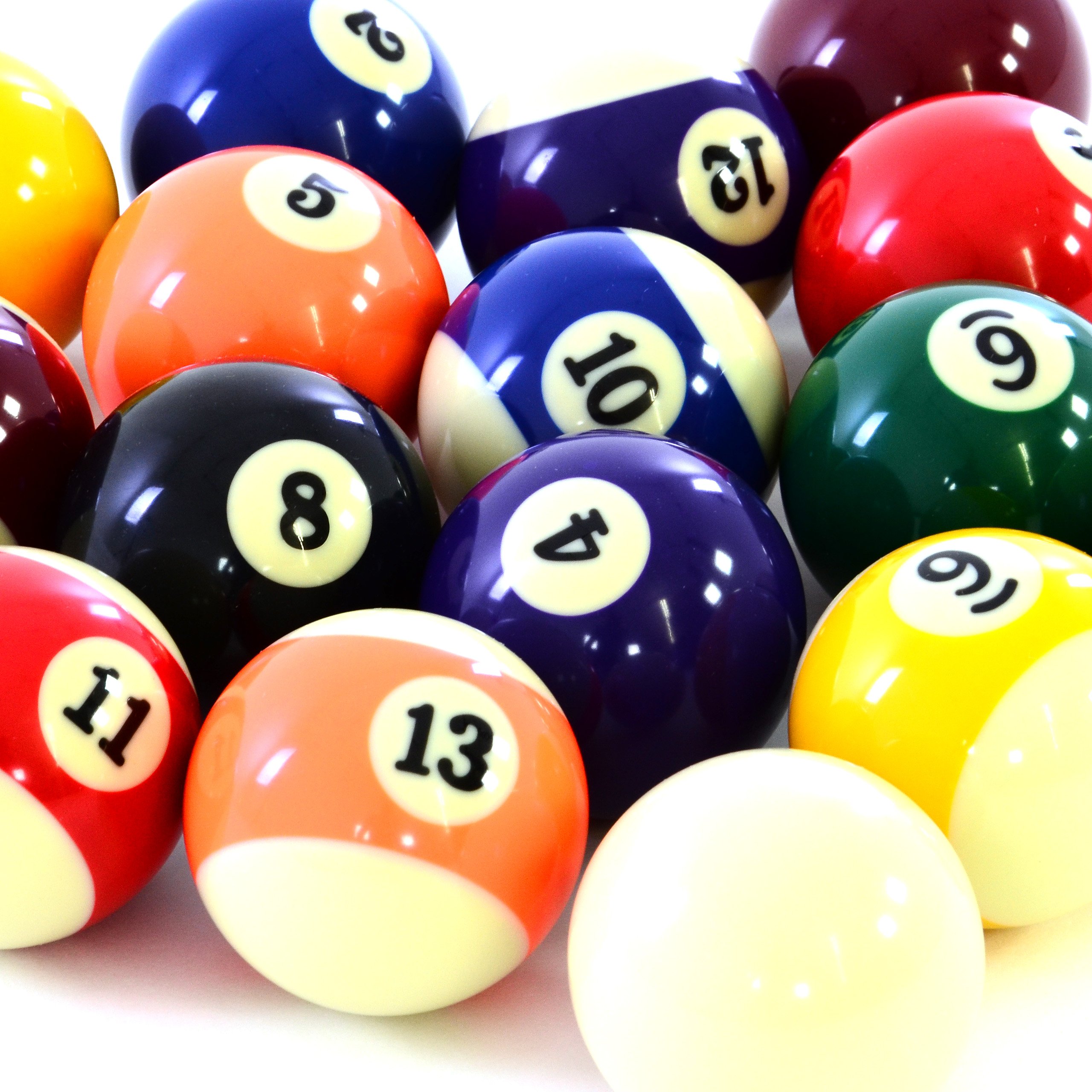 Nexos Trading Billardkugeln Billard Pool Kugeln Queueball Billardball Set Satz - hochglanzpoliert mit Nummern - Standardmaß Ø 57,2 mm