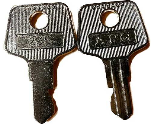 APG Cash Drawer VPK-8K-235 Juego de 2 llaves tipo 235 para el cajón de efectivo Vasario