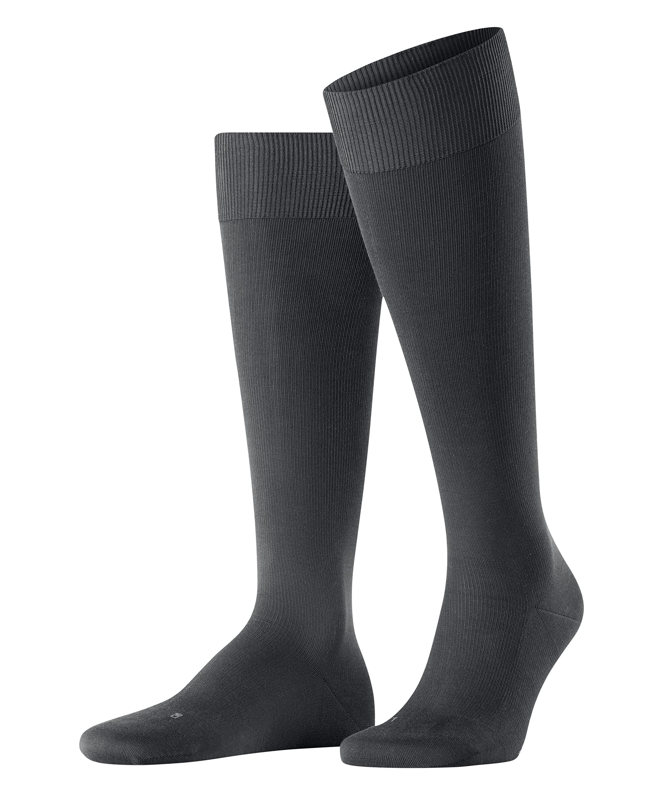 FALKE Men's Energizing Cotton M KH Thin With Compression 1 Pair Knee-High Socks, Grey (Anthracite 3110), 8.5-9.5